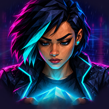 The Midnight Dash app icon: Nova looking down at the glowing Core in her hands.