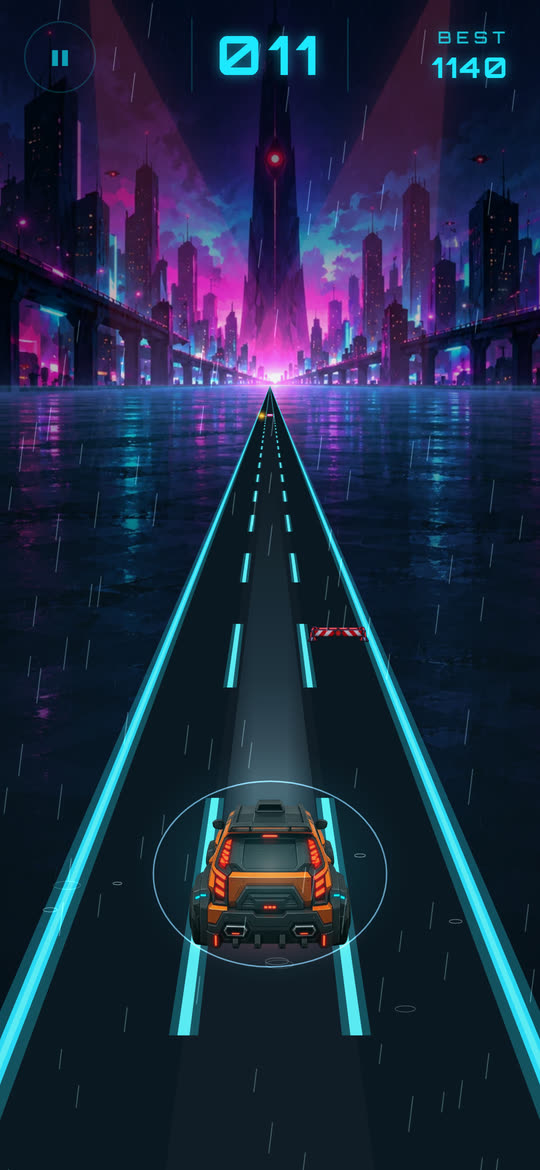The Neon City world in Midnight Dash